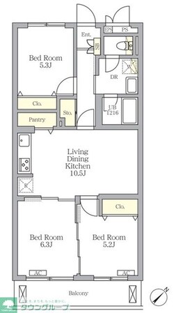 メゾンカルム中落合Southの物件間取画像